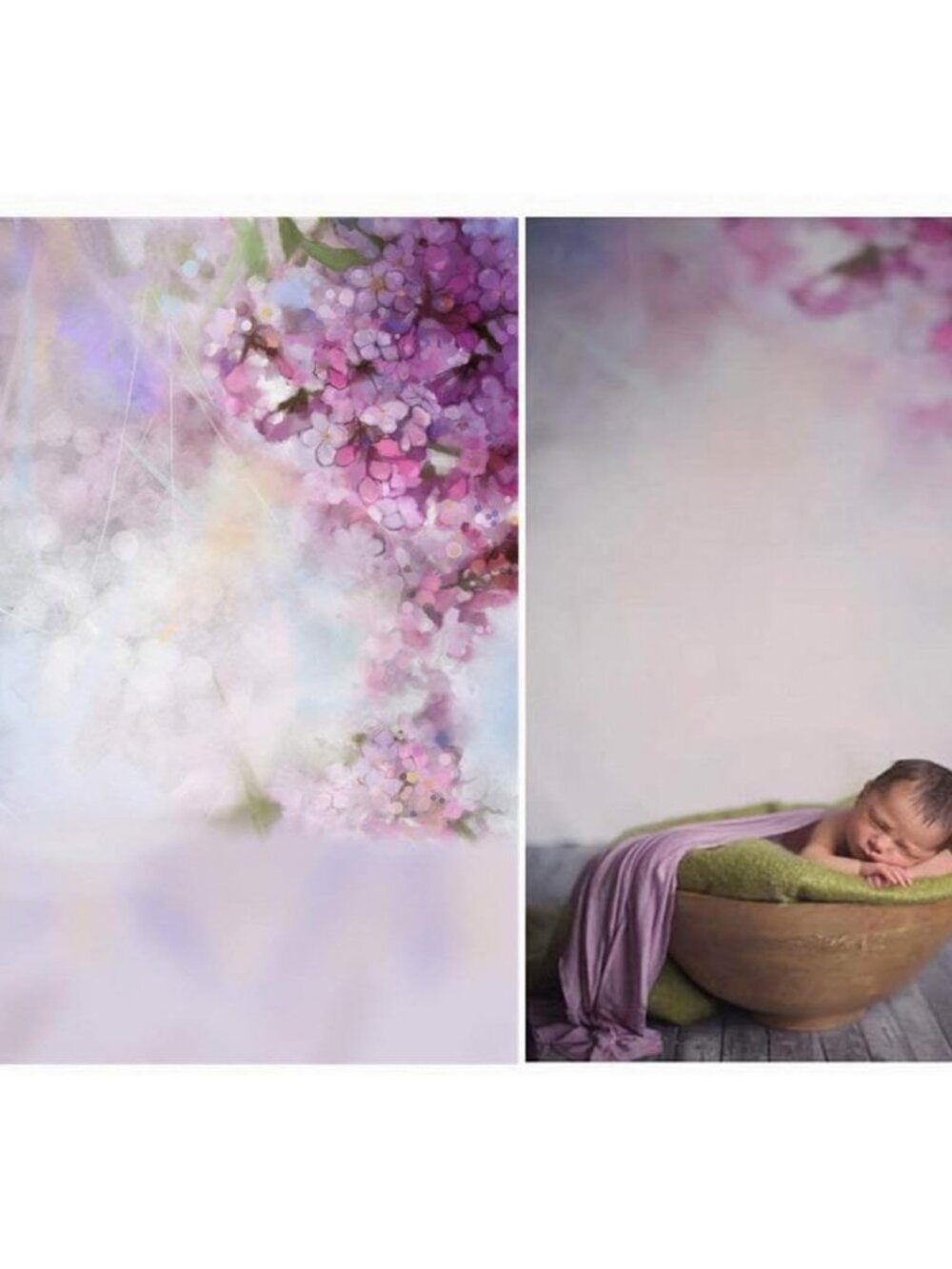 3x5ft Purple Floral Newborn Photo Backdrop for Baby Photoshoot